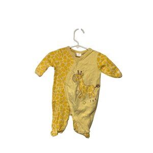 Small Wonders Infant Baby Size 0 3 Months Giraffe Long Sleeve Snap Up Pajamas Sl